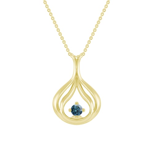 Elegantní zlatý přívěsek s modrým diamantem Tommie