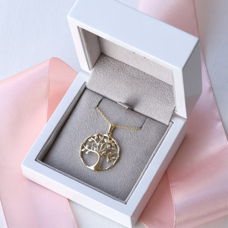 Stříbrný strom života s lab-grown diamanty Eudora 104232