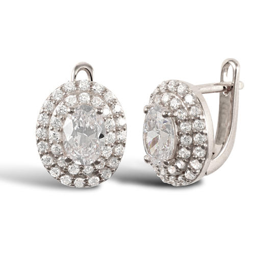 Strieborné náušnice plné zirkonů Aine