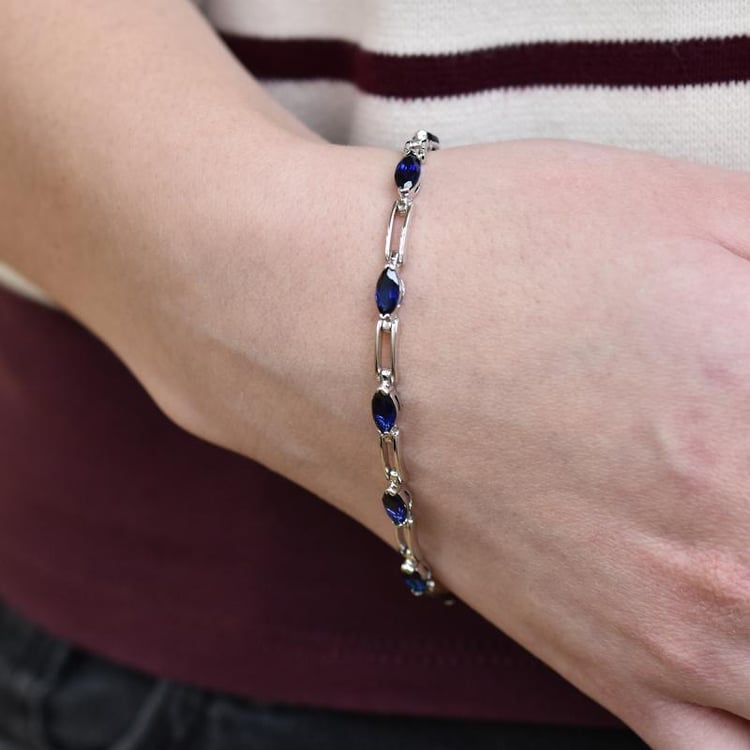 Safírový náramek ze stříbra 26718
