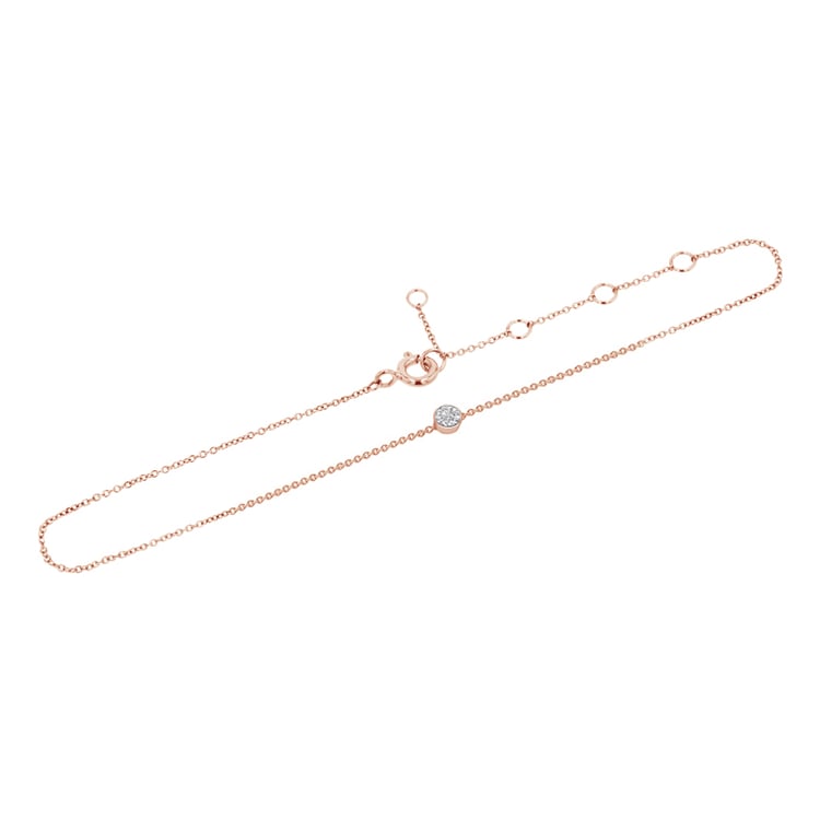 Stříbrný minimalistický náramek na nohu s lab-grown diamantem Aimie 123554