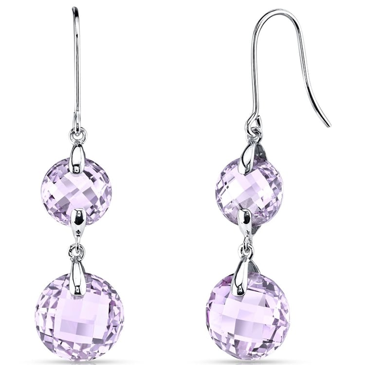 Ametystové visací náušnice ze zlata Odelia