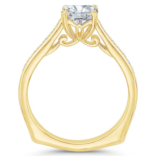 Zásnubní prsten s moissanitem a postranními diamanty Ulani