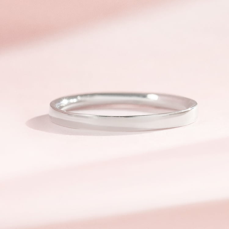 Ploché snubní prsteny z platiny Ilah 157887