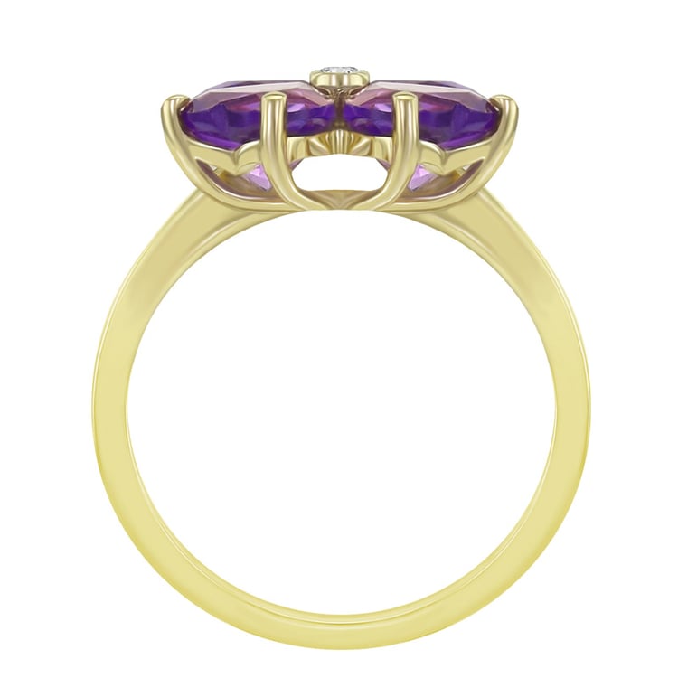Ametystový zlatý prsten 12617