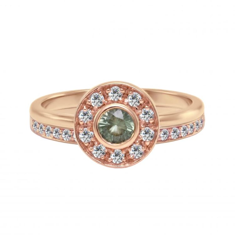  Zlatý set prstenů s alexandritem a diamanty Dasha 27421