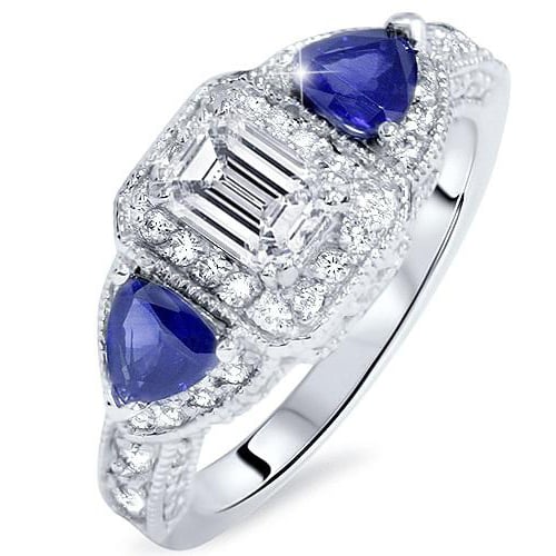 Diamantový prsten se safíry Caree