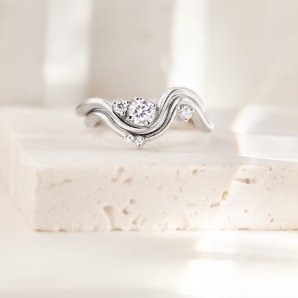 Romantický zásnubní set atypických prstýnků s diamanty Valeria