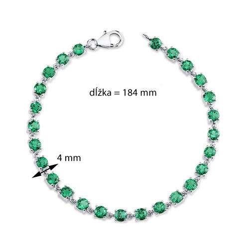 Smaragdový náramek ze stříbra Karly 5461