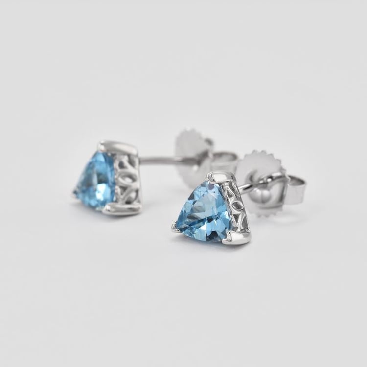 Švýcarský topaz ve stříbrných náušnicích 11037