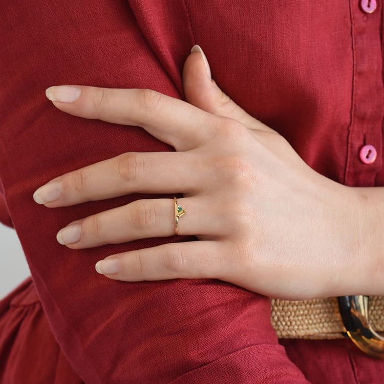 Drahokamový cluster prsten ze zlata 82020