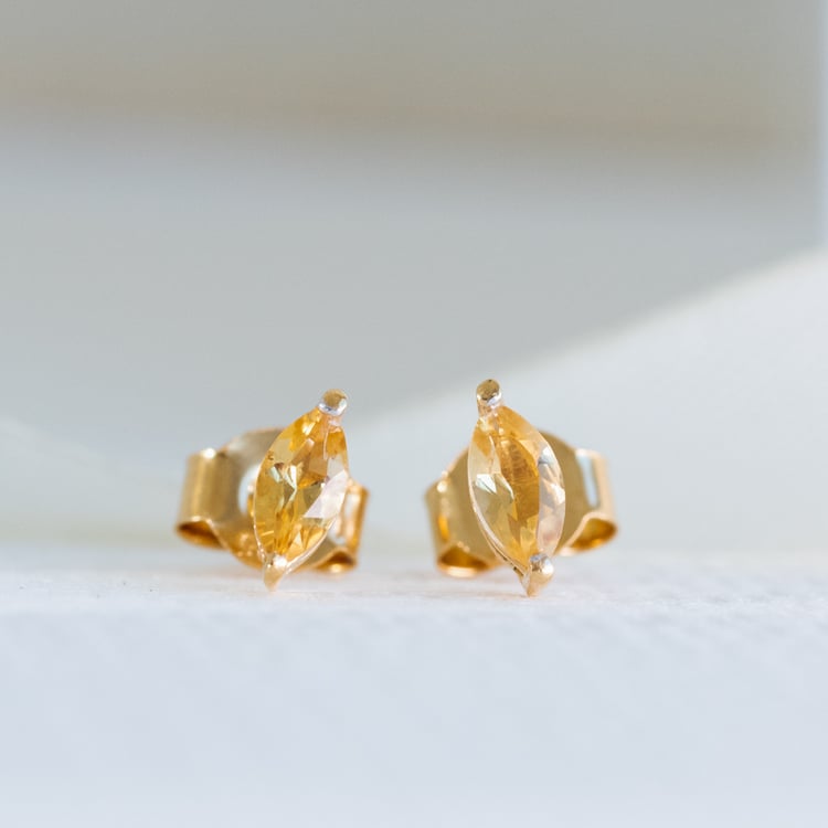 Minimalistické stříbrné náušnice s citríny Andine 118758