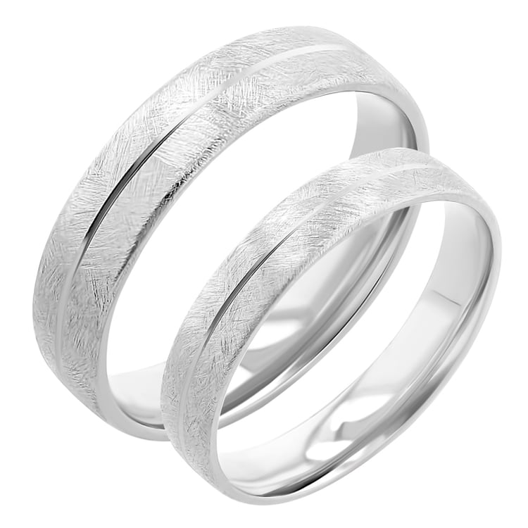 Škrábané snubní prsteny ze zlata Alesha 117514