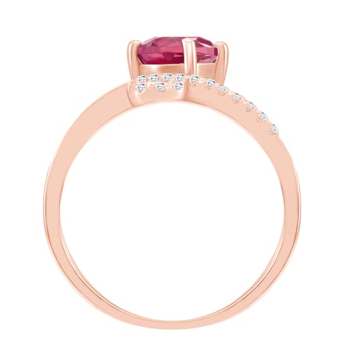 Originální zásnubní prsten s rubínem a diamanty Cael