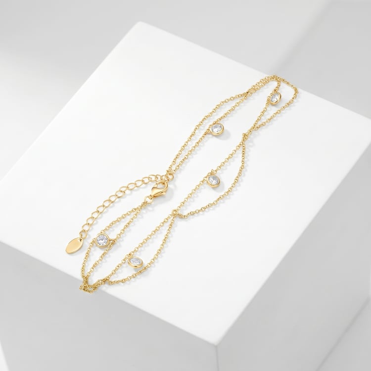 Stříbrný minimalistický náramek na nohu Hanna 167256