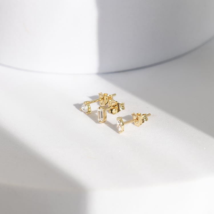 Mini náušnice s trillion lab-grown diamantem Manzo 145417