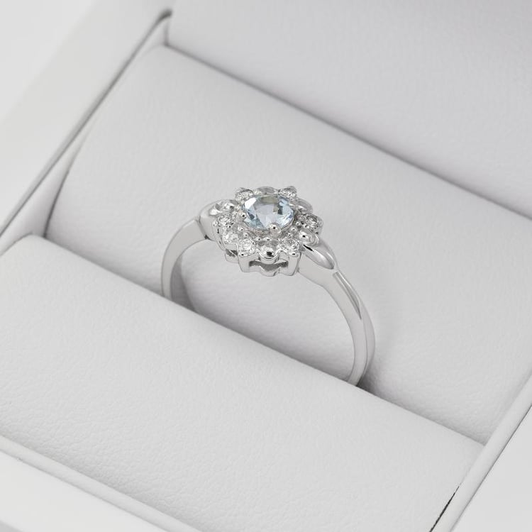 Prsten s akvamarínem 22484