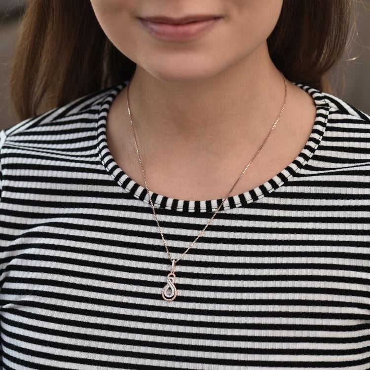 Stříbrný náhrdelník double infinity 35715