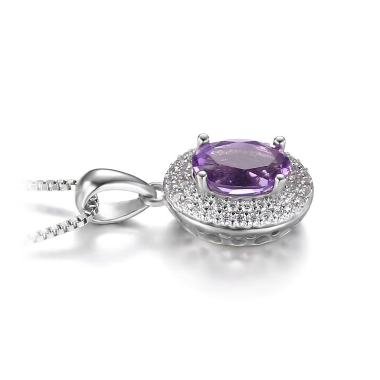 Náhrdelník s fialovým ametystem 19404