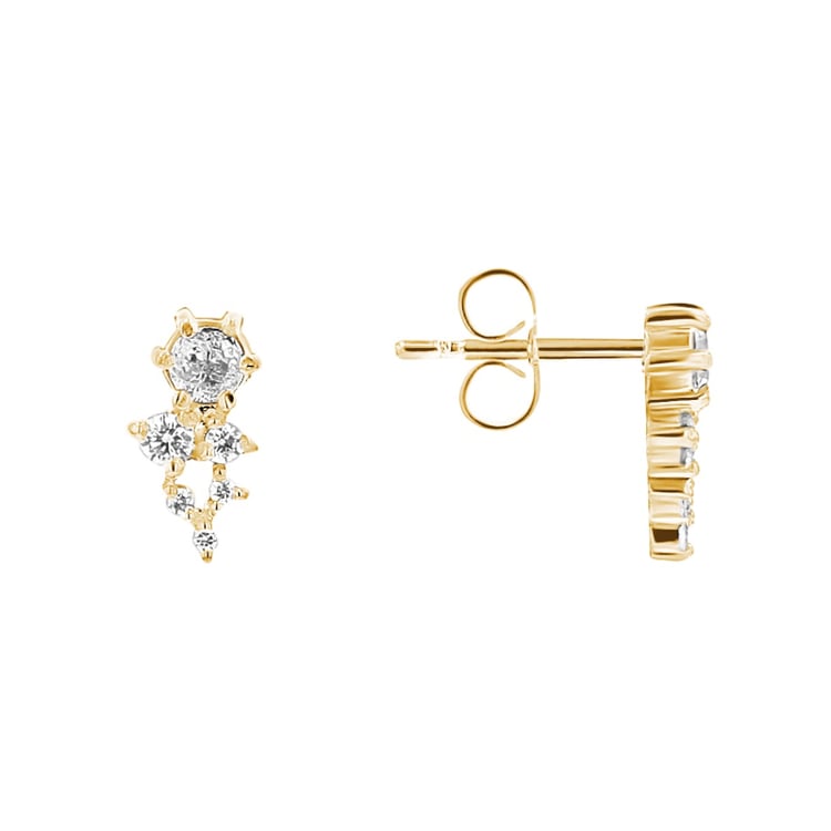 Cluster náušnice s moissanity Ellie