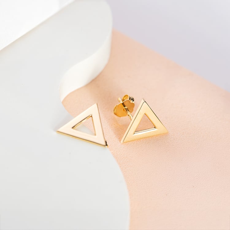 Stříbrné trojúhelníkové náušnice AirTriangl 151225