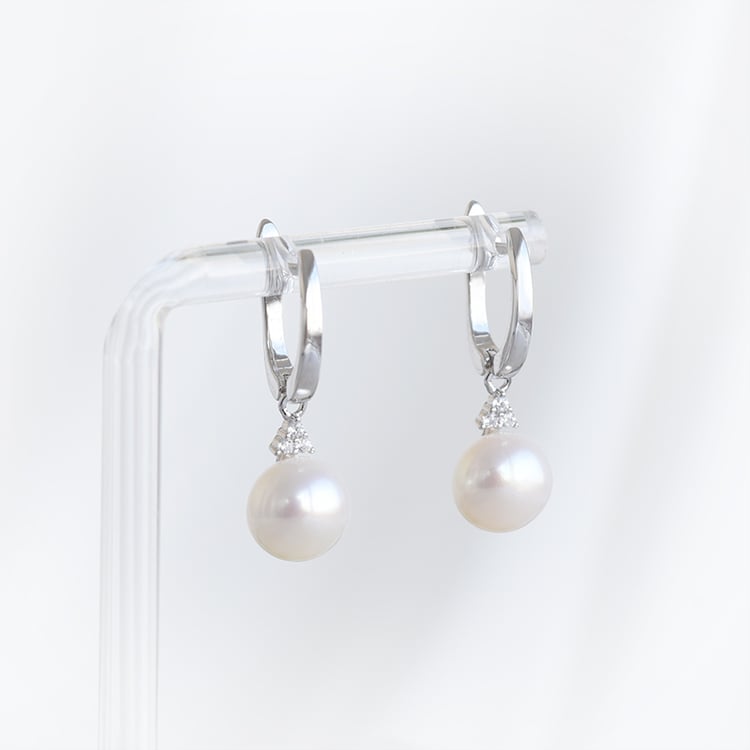 Náušnice s perlami a zirkony 88035