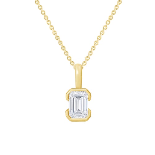 Minimalistický přívěsek ze stříbra s emerald diamantem Lias