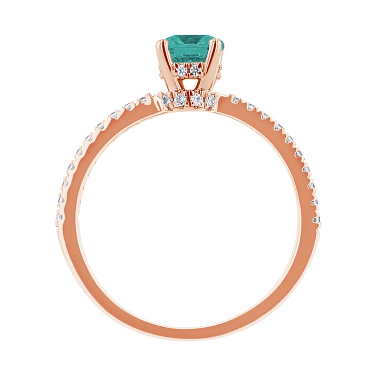 Zlatý prsten se smaragdem a diamanty Prisha 135026