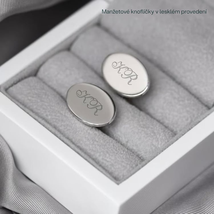 Stříbrné manžetové knoflíčky s iniciálami Ryann 165917