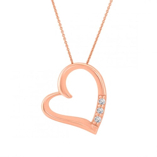 Stříbrný přívěsek srdce s diamanty Tanish