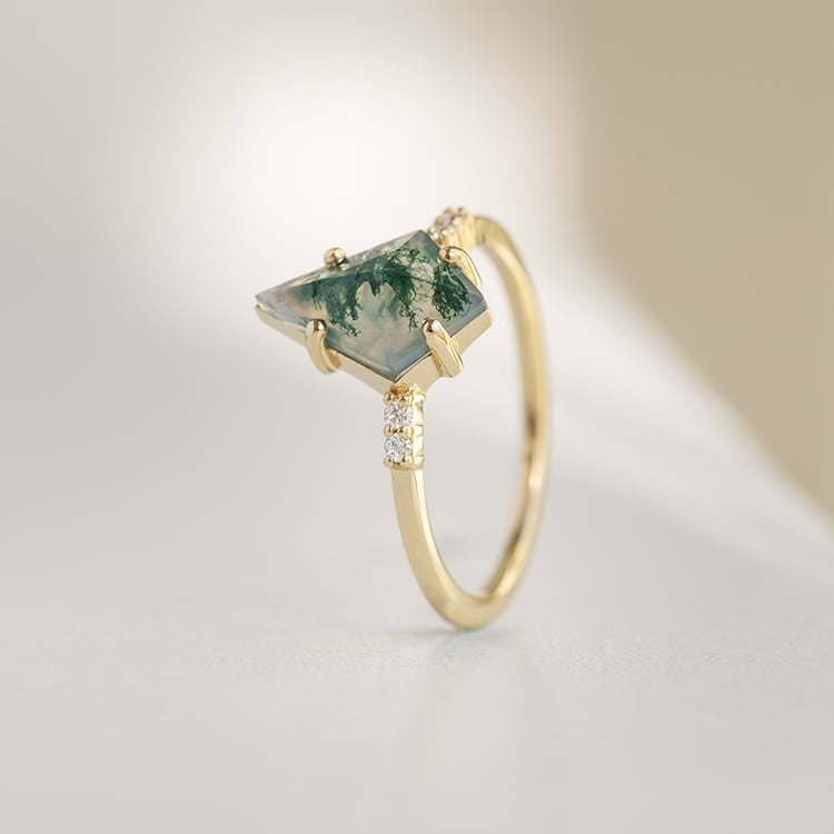 Set prstenů s achátem a diamanty Vinka 144841