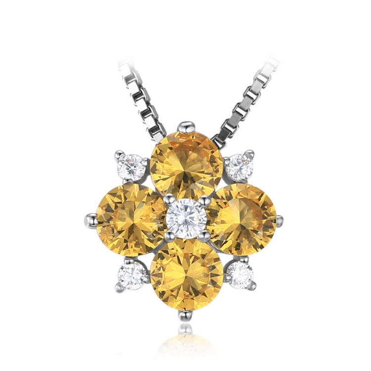 Stříbrný náhrdelník se žlutými safíry Zhaleh
