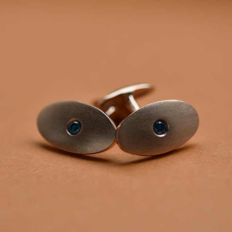 Oválné manžetové knoflíčky z růžového zlata 9415