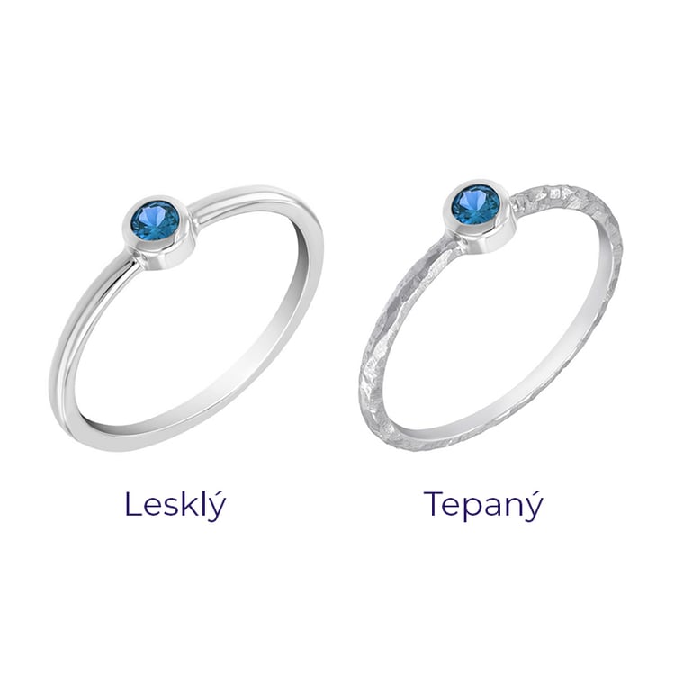 Zlatý minimalistický prsten s londýnským topazem Emilien 101739