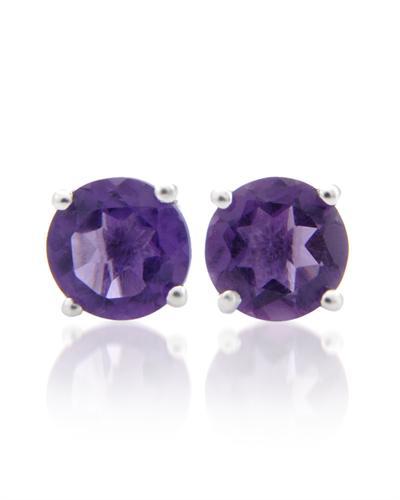 Ametystové stříbrné náušnice