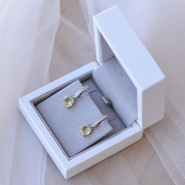 Náušnice s citrónovými topazy a zirkony 60169