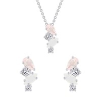 Kolekce stříbrných šperků s topazem, růženínem a měsíčním kamenem Moby