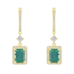 Smaragdové náušnice s diamanty Amata