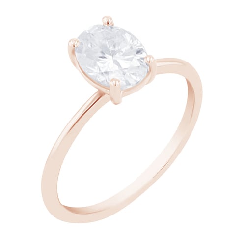 Elegantní zásnubní prsten s oval moissanitem s výběrem velikosti Frost