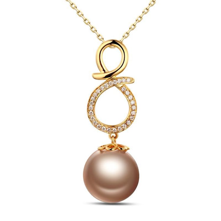 Zlatý náhrdelník s perlou a diamanty Marion