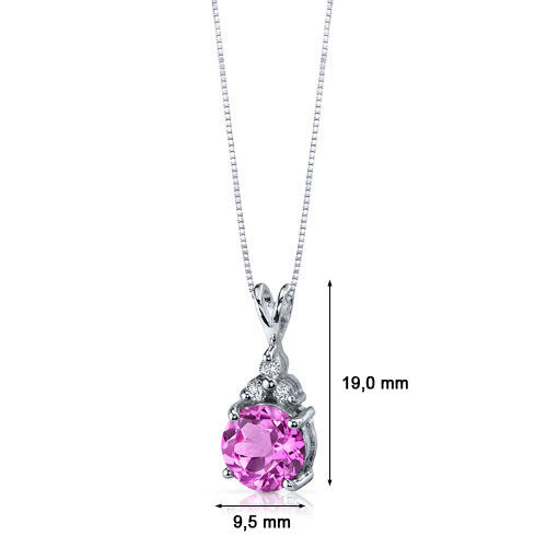 Náhrdelník s růžovým safírem stříbrný 3026