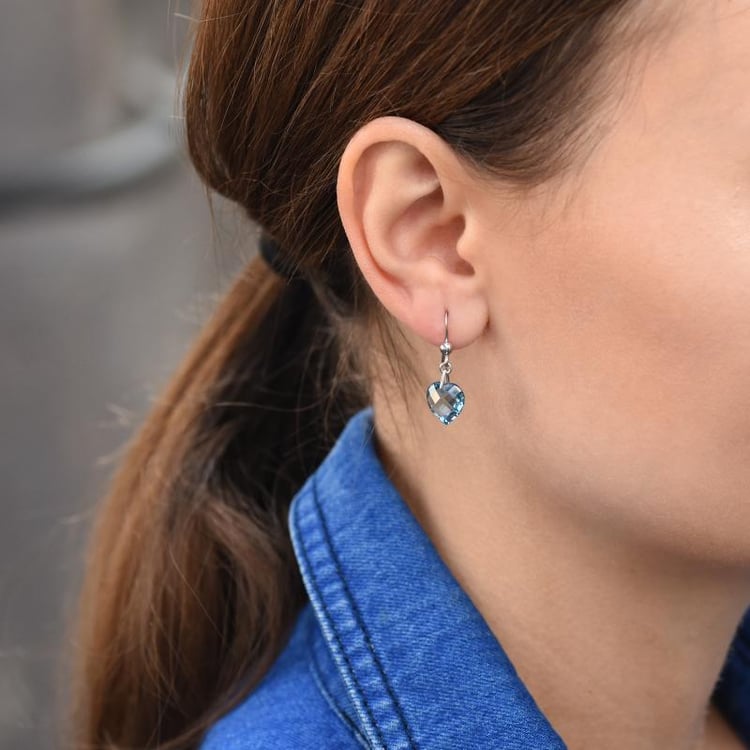 Srdíčkové stříbrné náušnice s 8.25 ct topazy Myste 46324