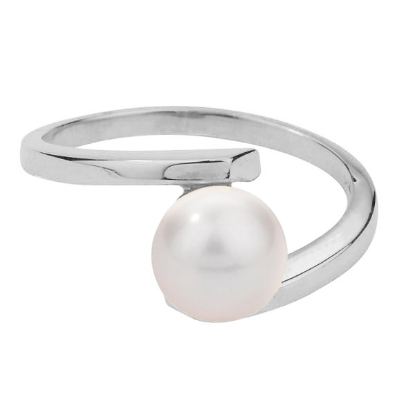 Perlový prsten z bílého zlata 79167