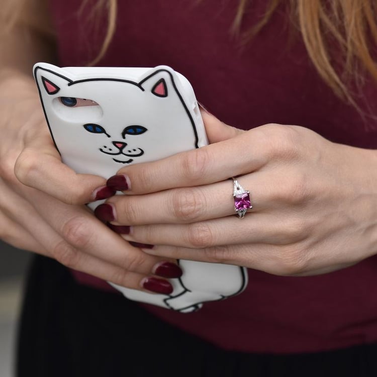 Stříbrný prsten se safírem a zirkony Essang 30440