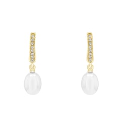 Perlové náušnice s diamanty Aashini