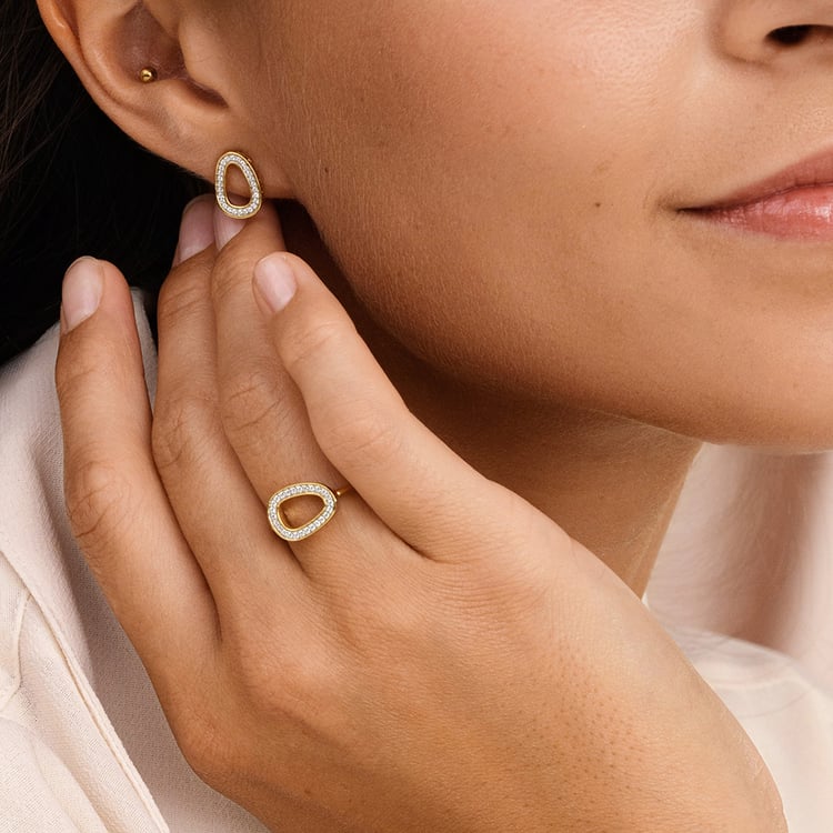 Zlaté náušnice s lab-grown diamanty Joanie 161461