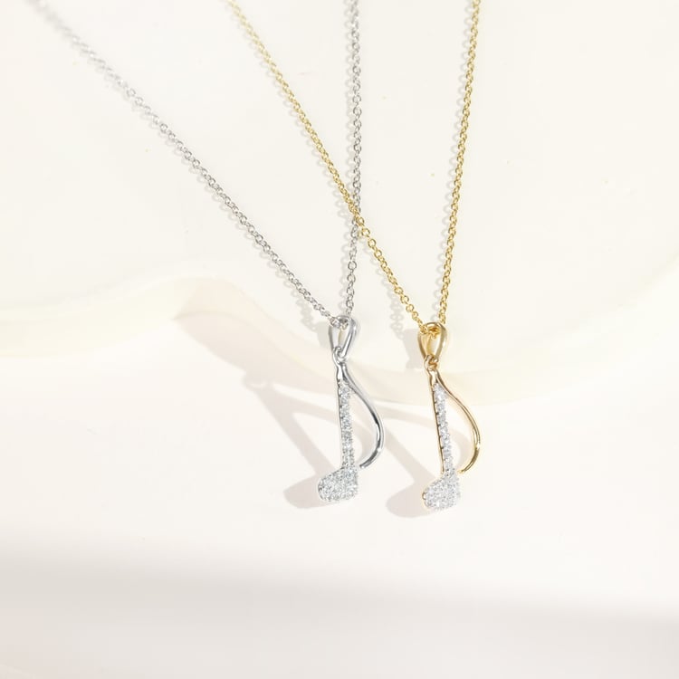 Zlatý přívěsek s lab-grown diamantem ve tvaru noty 164913