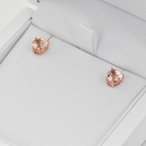 Zlatá sada šperků s morganitovými srdíčky a diamanty Sargas