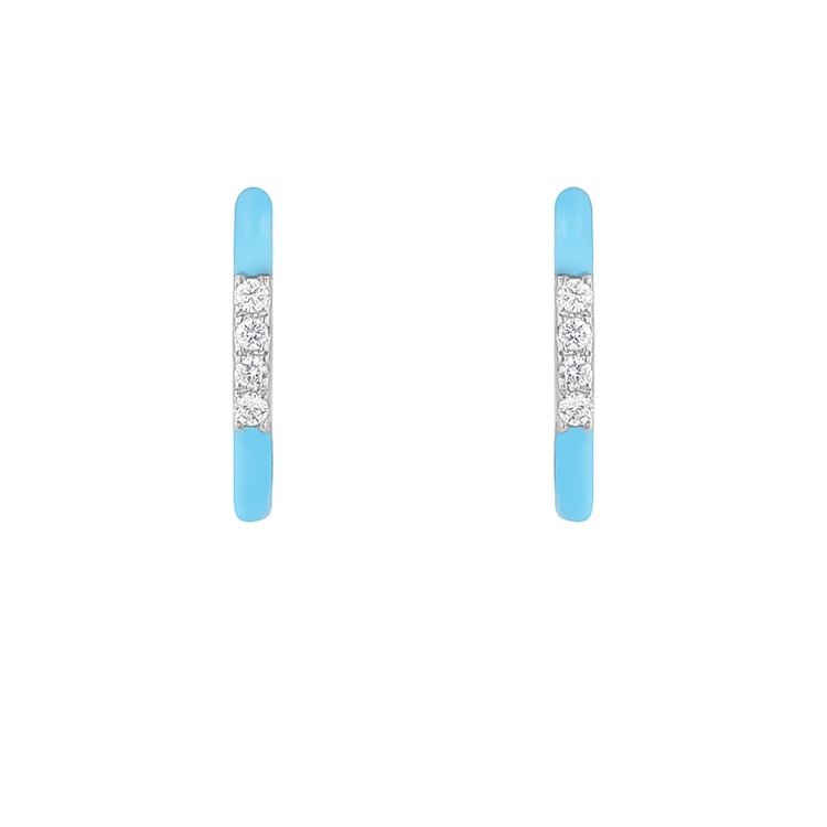 Modré keramické náušnice s diamanty Edela 128717