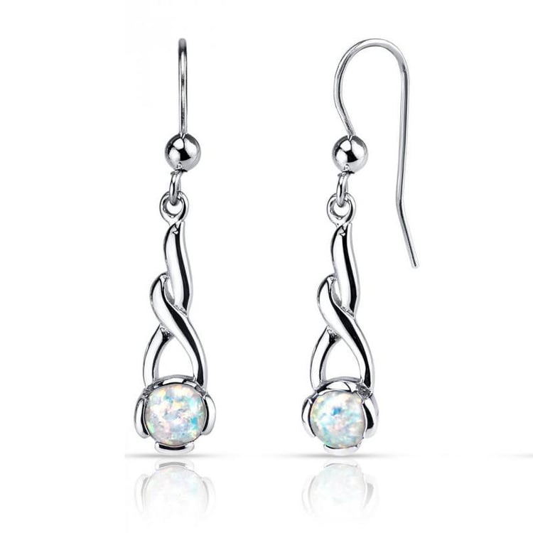 Stříbrné náušnice s bílými opály Jaanus